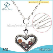 High quality stainless steel heart floating locket locket necklace chain